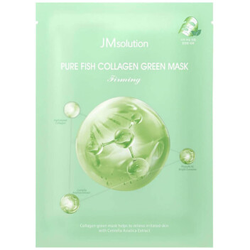 [JMSOLUTION] Тканевая маска с центеллой и керамидами Pure Fish Collagen Green Mask, 30 мл