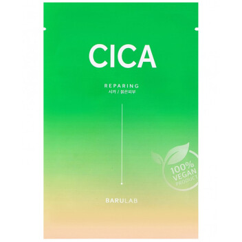 [BARULAB] Маска тканевая веганская успокаивающая с экстрактом центеллы  The Clean Vegan Cica Mask, 23 г
