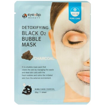 [EYENLIP] Маска тканевая кислородная DETOXIFYING BLACK O2 BUBBLE MASK CHARCOAL, 20 мл