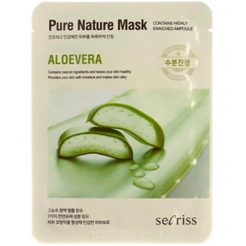 [ANSKIN] Маска тканевая для лица алоэ Secriss Pure Nature Mask Pack aloe vera, 25 мл