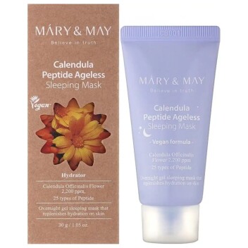 [MARY & MAY] Ночная гелевая маска с календулой и пептидами Calendula Peptide Ageless Sleeping Mask, 30 гр