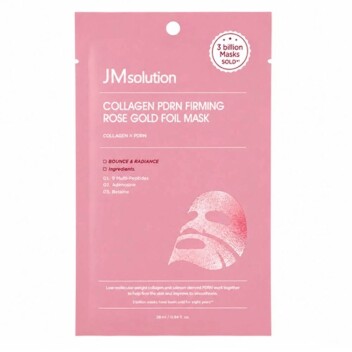 [JMSOLUTION] Тканевая маска COLLAGEN PDRN FIRMING ROSE GOLD FOIL MASK, 28 гр