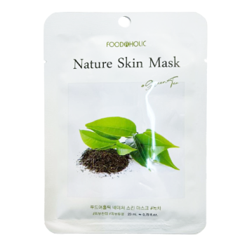 [FOODAHOLIC] Маска тканевая зелёный чай Green Tea Nature Skin Mask, 23 мл