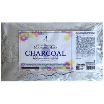 [ANSKIN] Альгинатная маска c углём (пакет) Charcoal Modeling Mask Refiil, 240 гр