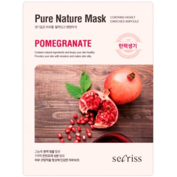 [ANSKIN] Маска тканевая для лица гранат Secriss Pure Nature Mask Pack Pomegranate, 25 мл