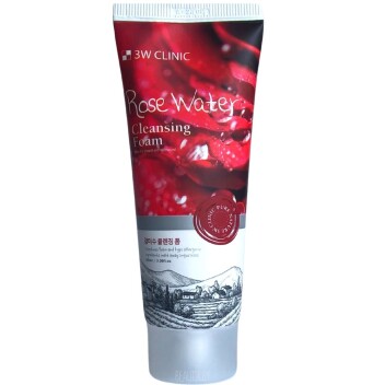 [3W CLINIC] Пенка для умывания РОЗОВАЯ ВОДА/НАТУРАЛЬНАЯ Rose Water Foam Cleansing, 100 мл